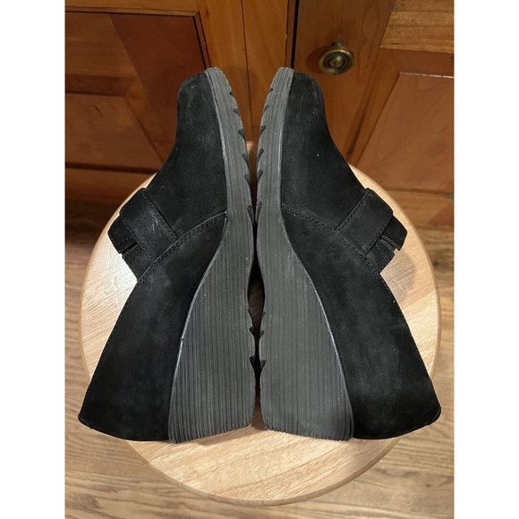Dansko Black Clio Nubuck Suede Wedge Clogs  7.5-8  38 - Picture 6 of 12